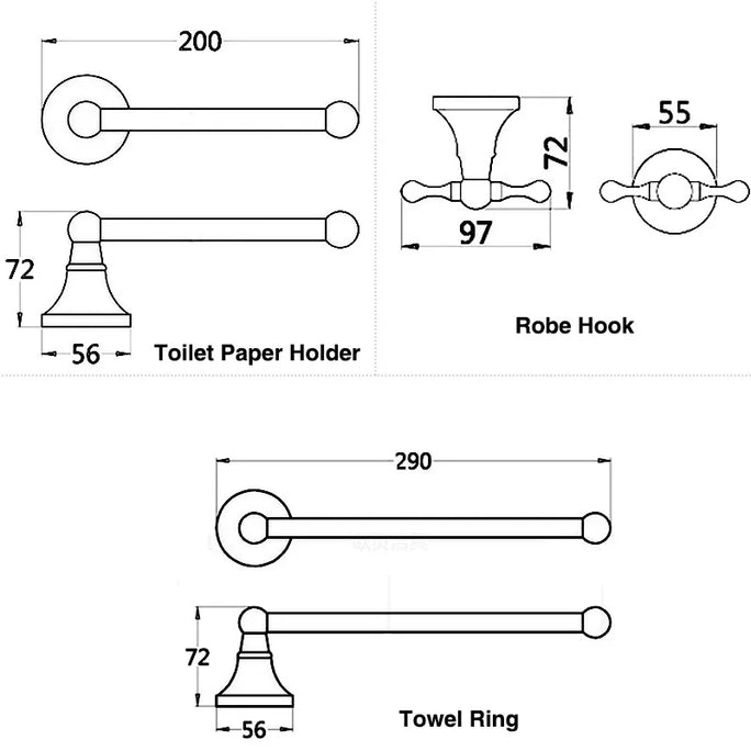 Bathroom Accessories Antique Brass Wall Mounted set