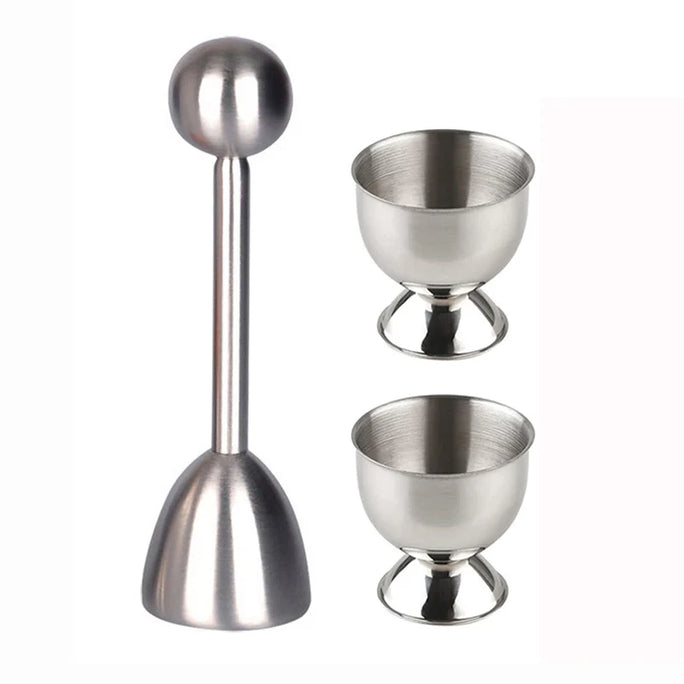 Egg Shell Opener Hard Soft Boiled Egg Cups Stainless