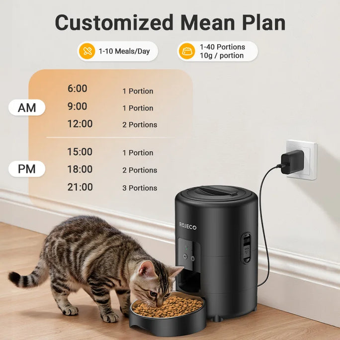 ROJECO Automatic Pet Feeder 2L Smart Cat Food Kibble