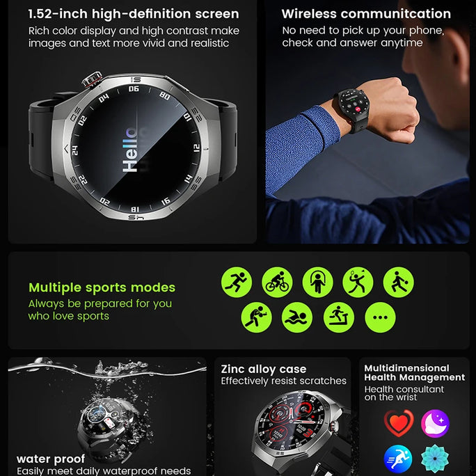 2025 New For Huawei GT5 Pro Smart Watch Men AMOLED Screen GPS