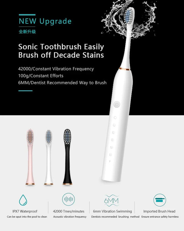 Sonic Electric Toothbrush Adult Smart Timing Tooth