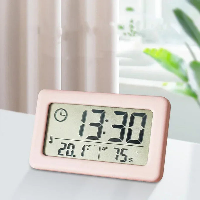 12/24 Hours Wall Clock Thermometer Digital