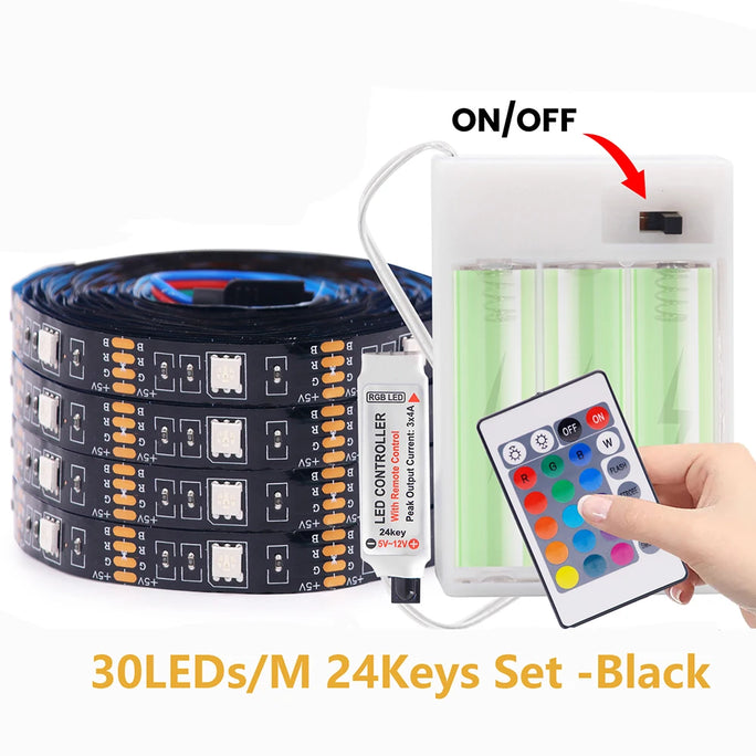 5V 5050 2835 RGB LED Strip Light Battery Power