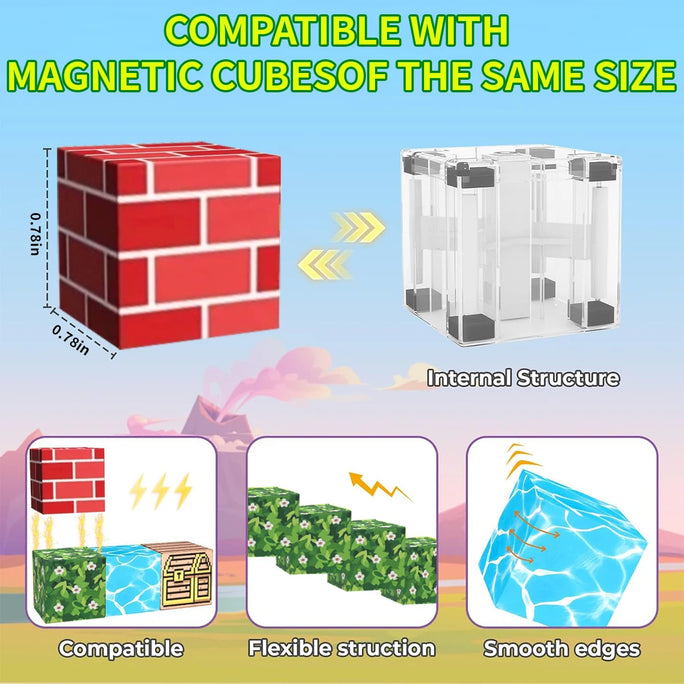 Magnetic Building Blocks Mine World Magnet Cube