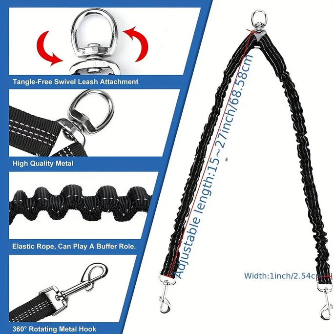 Pet Dog Double Leashes - No Tangle Dog Leash Coupler