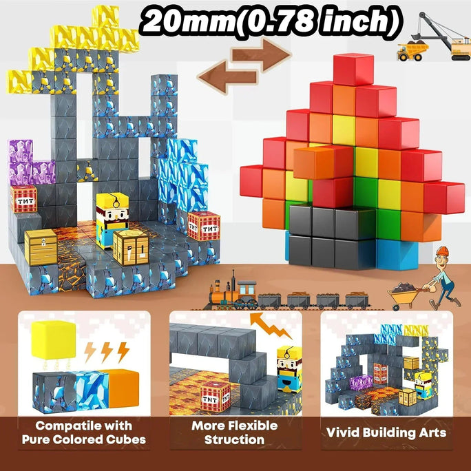 Magnetic Building Block Magnet Cube Mine World