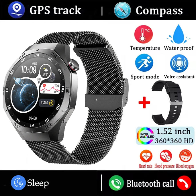 2025 New For Huawei GT5 Pro Smart Watch Men AMOLED Screen GPS