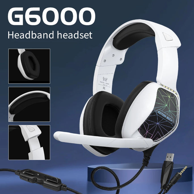 RGB Wired Gaming Headphones Headset with Noise Cancelling