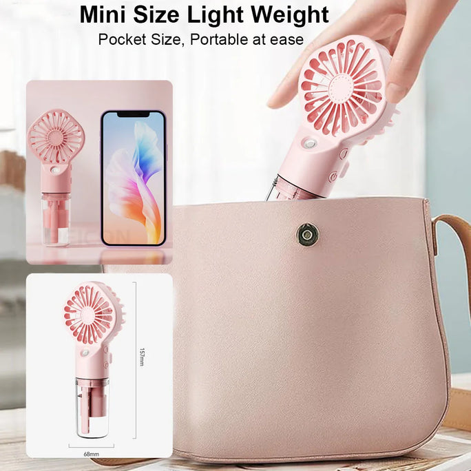 Portable Humidifier Fan Mini Handheld Mist Fan