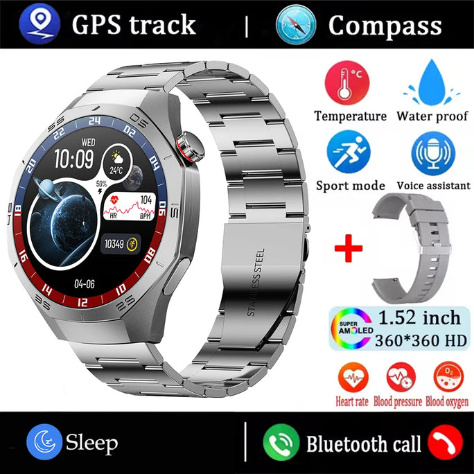 2025 New For Huawei GT5 Pro Smart Watch Men AMOLED Screen GPS