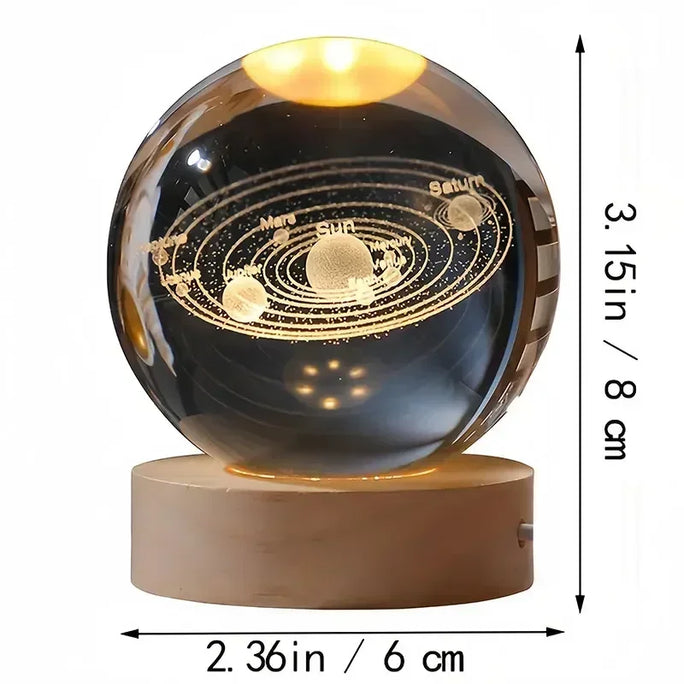 3D Crystal Ball Led Night Light Christmas Creative Gift Holiday Planet Crystal Ball