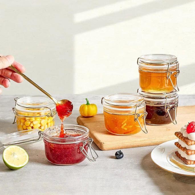 4oz Small Airtight Glass Jars Food Storage Jar Round - Mini Storage