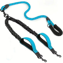 Reflective Double Dog Leash with Two Extra Traffic