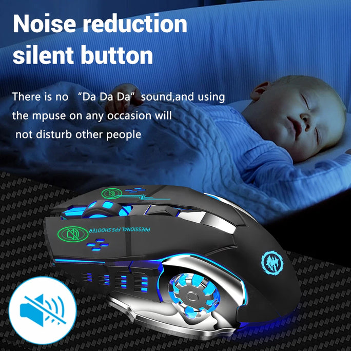 Rechargeable Wireless Mouse Gaming Computer Silent Bluetooth