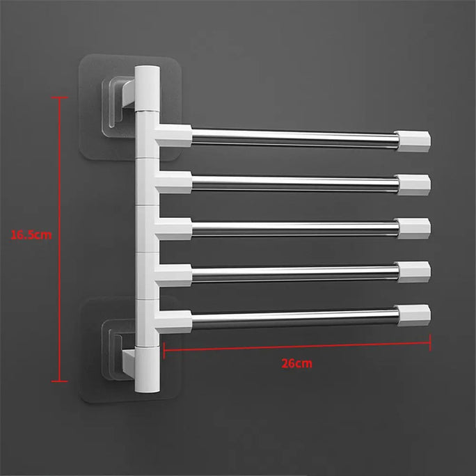 No-Drill Rotatable Towel Rack Bathroom Wall