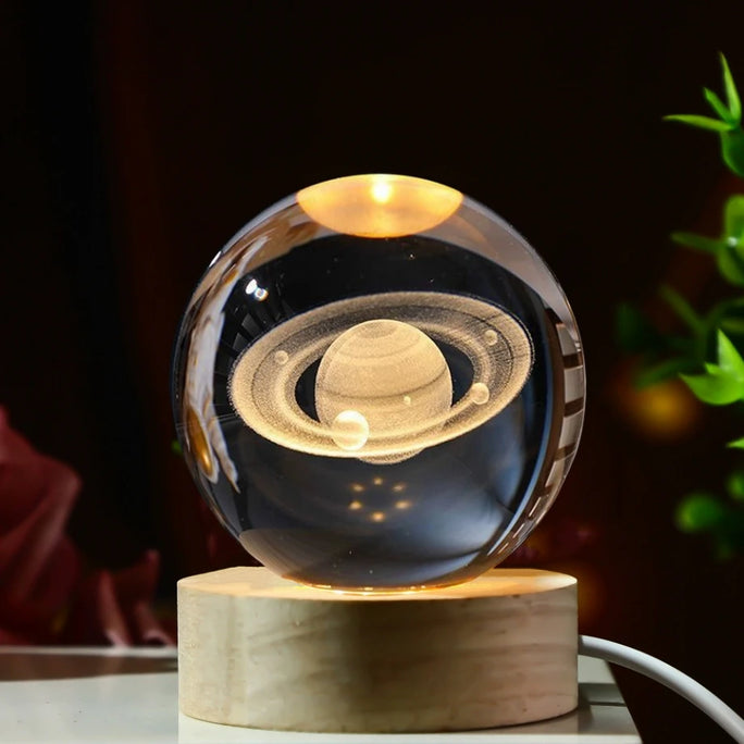 LED Night Light Galaxy Crystal Ball Table