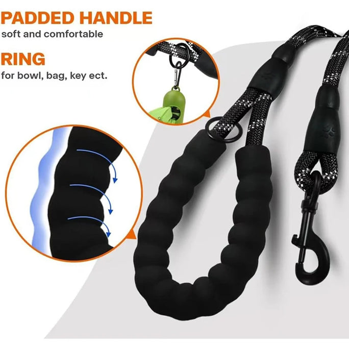 Reflective Leash Double Strap for Dogs Lead