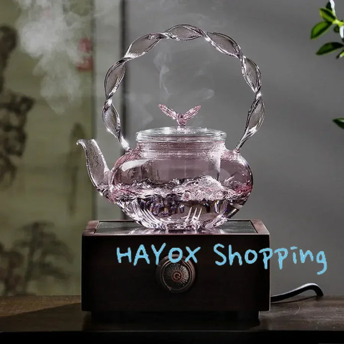 700ml Glass Teapot Tea Water Separation Handle