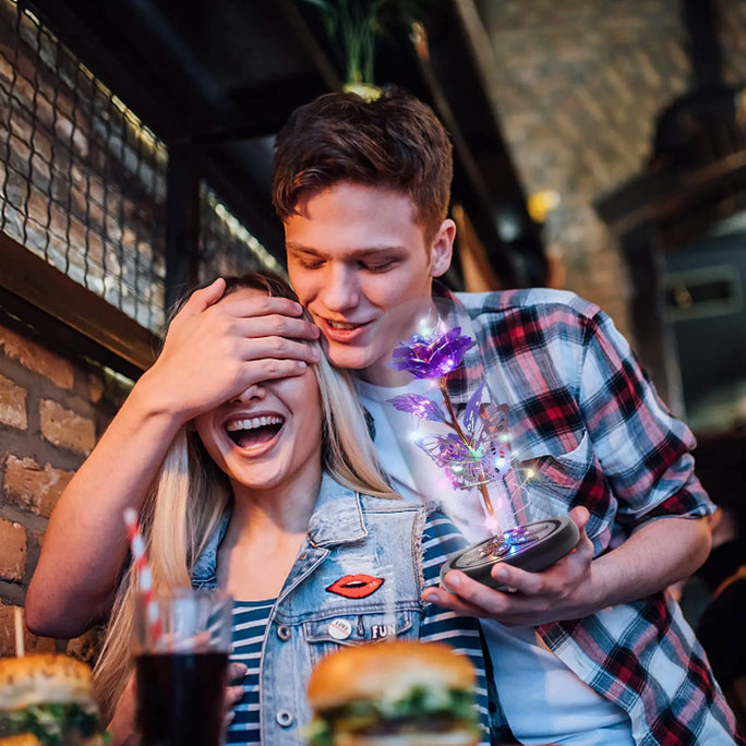 Galaxy Glass Rose Flower, Forever Eternal Crystal