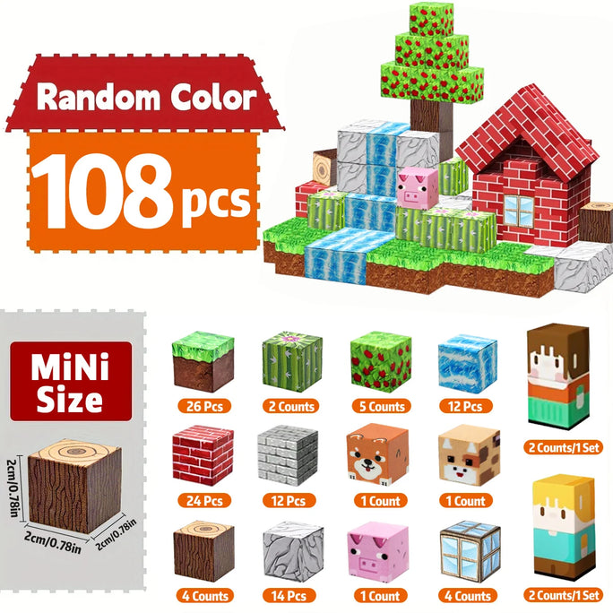 Magnetic Building Blocks Mine World Magnet Cube