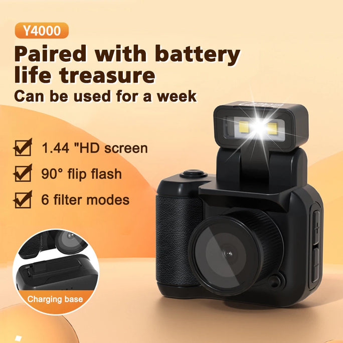 Y4000 Mini Camera With Screen HD 1080P Portable Retro Ultra Compact Mini