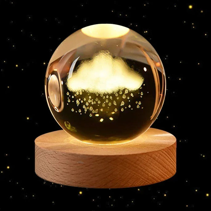 3D Crystal Ball Led Night Light Christmas Creative Gift Holiday Planet Crystal Ball