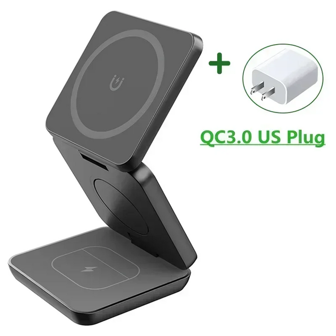 3 In 1 Foldable Magnetic Wireless Charger Stand