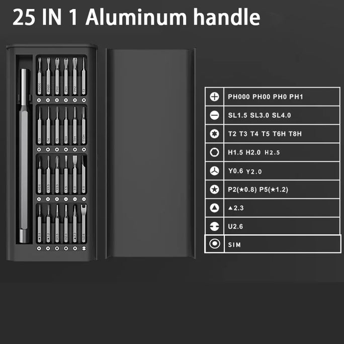 25 In 1 Screw Driver Set Precision Magnetic Screwdriver Hand Tool