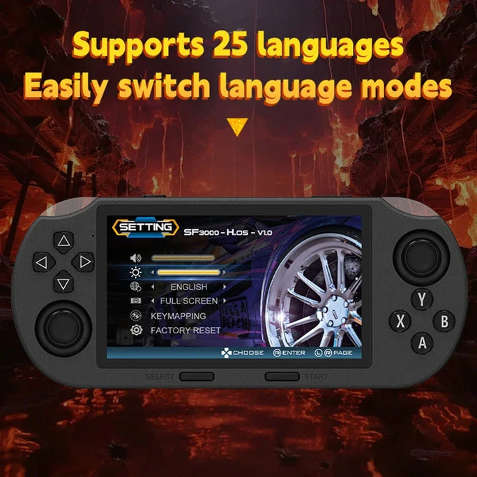 SF3000 Retro Handheld Video Game Console 4.5 Inch IPS Screen Game