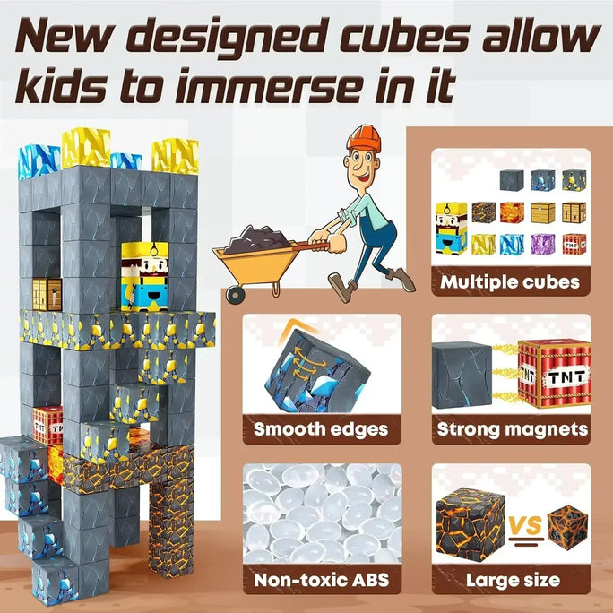 Magnetic Building Block Magnet Cube Mine World