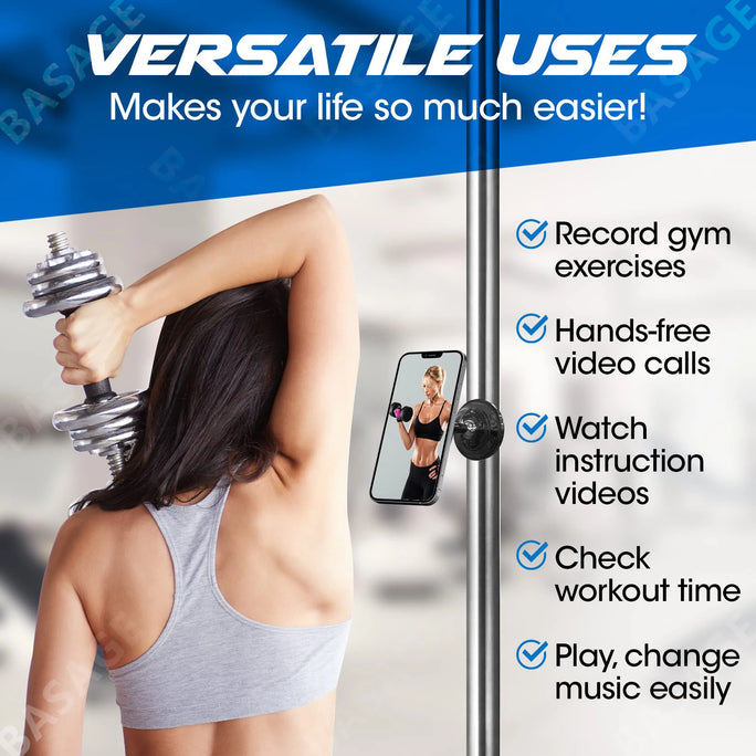 Dual Magnetic Gym Phone Holder for Working Out