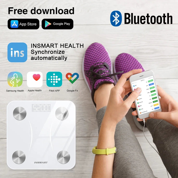 INSMART Bathroom Scale Bluetooth Smart Wireless Digital Body Weight