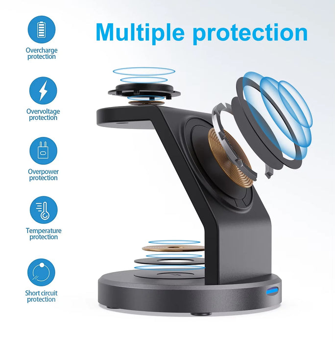 3 In 1 Magnetic Wireless Charger Stand For iPhone