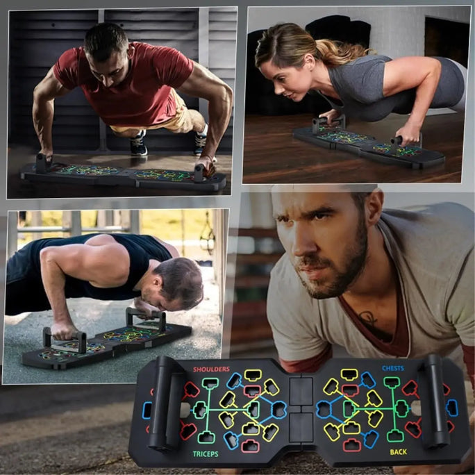 Portable Multifunctional Push-up Board Set With Handles Foldable