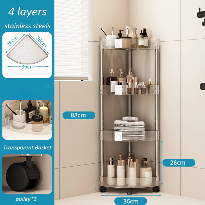 Shelf Trolley Bathroom Organizer Shelves Kitchen Home Large Capacity