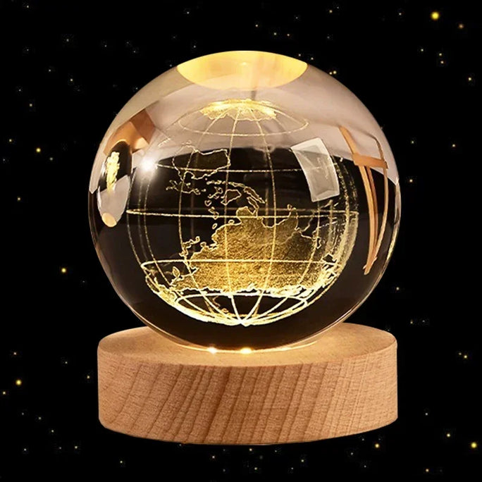 3D Crystal Ball Led Night Light Christmas Creative Gift Holiday Planet Crystal Ball