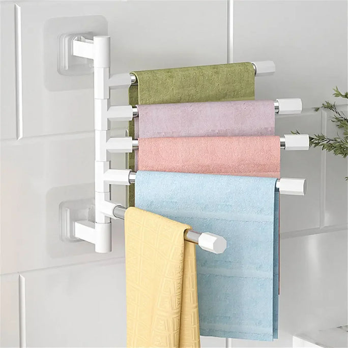 No-Drill Rotatable Towel Rack Bathroom Wall