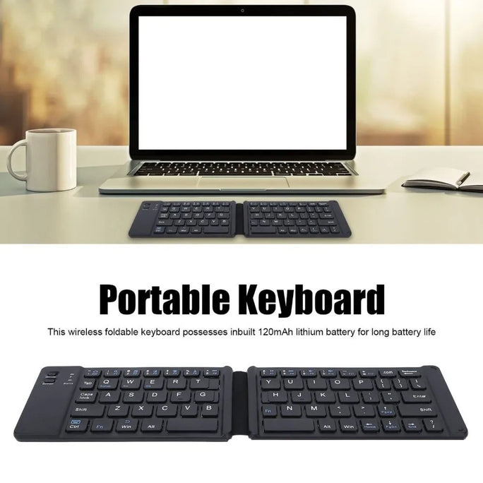 Mini Wireless Folding Keyboard Slim Design Lightweight Bluetooth