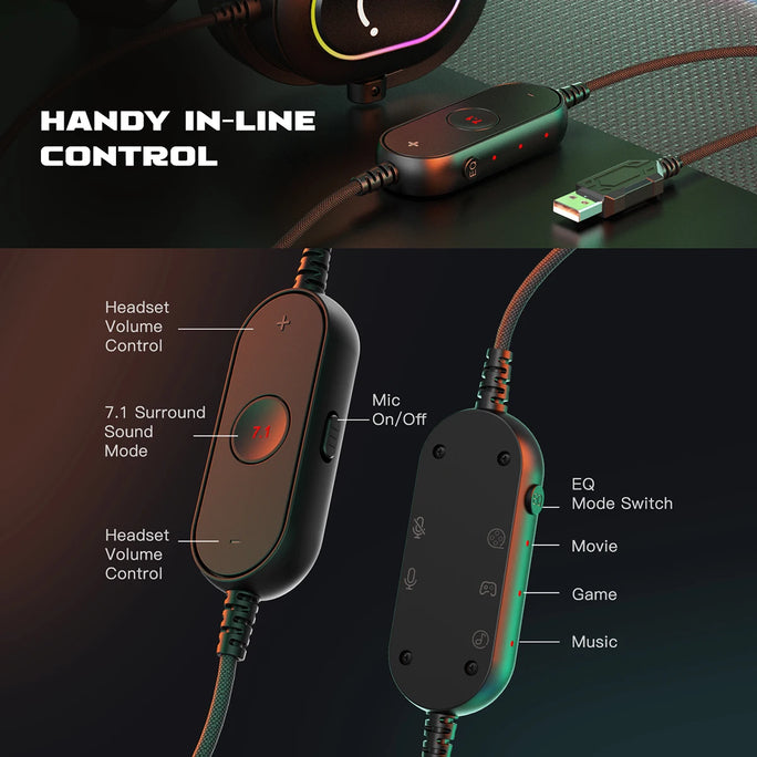 Fifine Dynamic RGB Gaming Headset with Mic