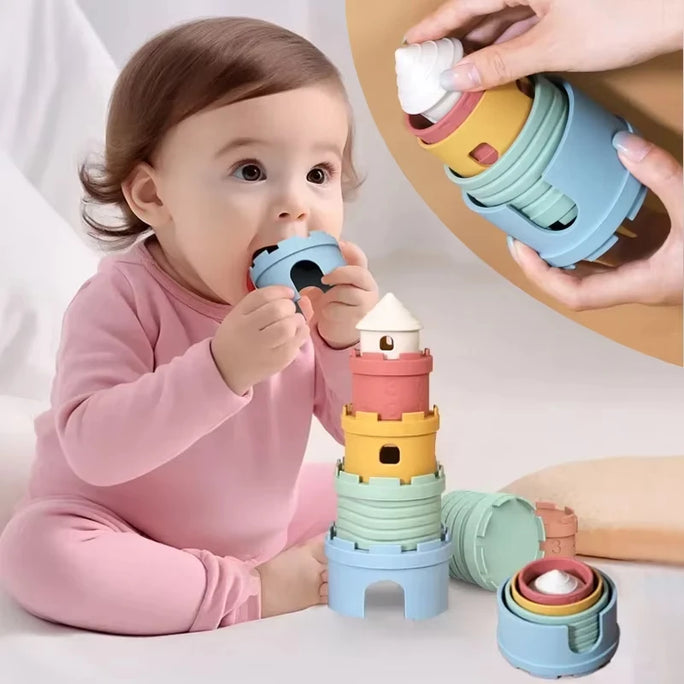 Baby Stacking Cups Montessori Bath Toy for