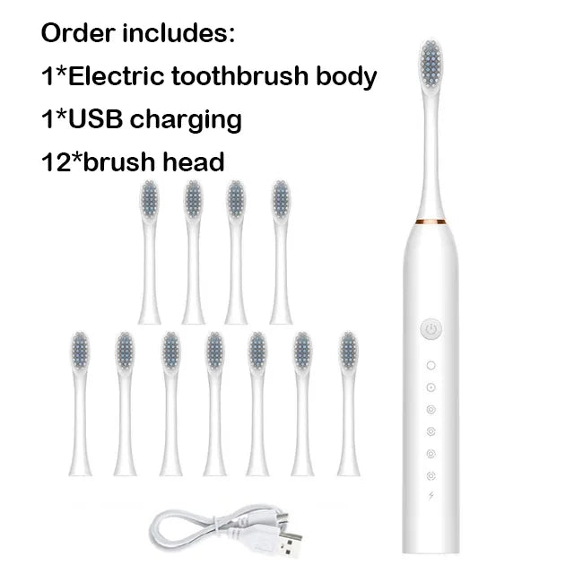 Sonic Electric Toothbrush Adult Smart Timing Tooth
