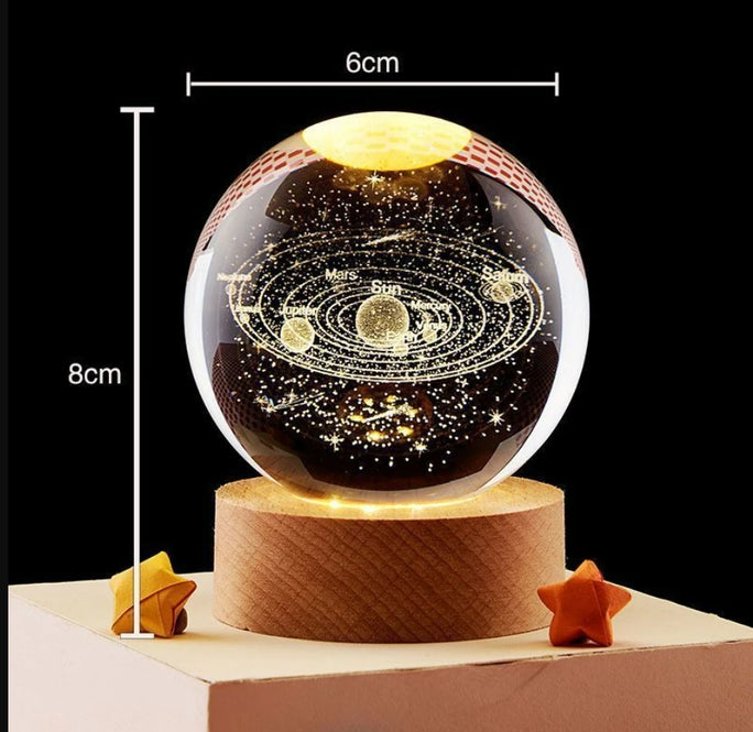 LED Night Light Galaxy Crystal Ball Table