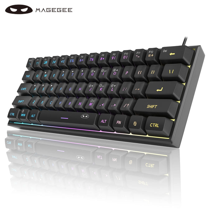MageGee Mini 60% Gaming Keyboard, RGB Backlit 61 Key