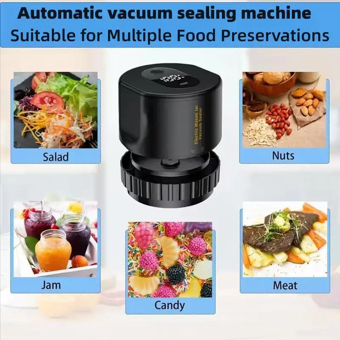 Electric Mason Jar Vacuum Sealer Kit Cordless Automatic